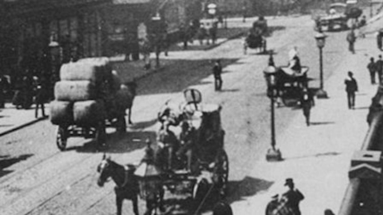Traffic Crossing Leeds Bridge (1888) backdrop artwork